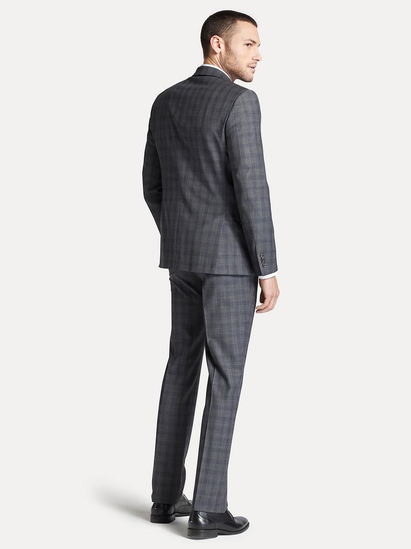 Férfi Tommy Hilfiger Regular fits windowpane check wool Blézerek Szürke | HU 1270JPQ